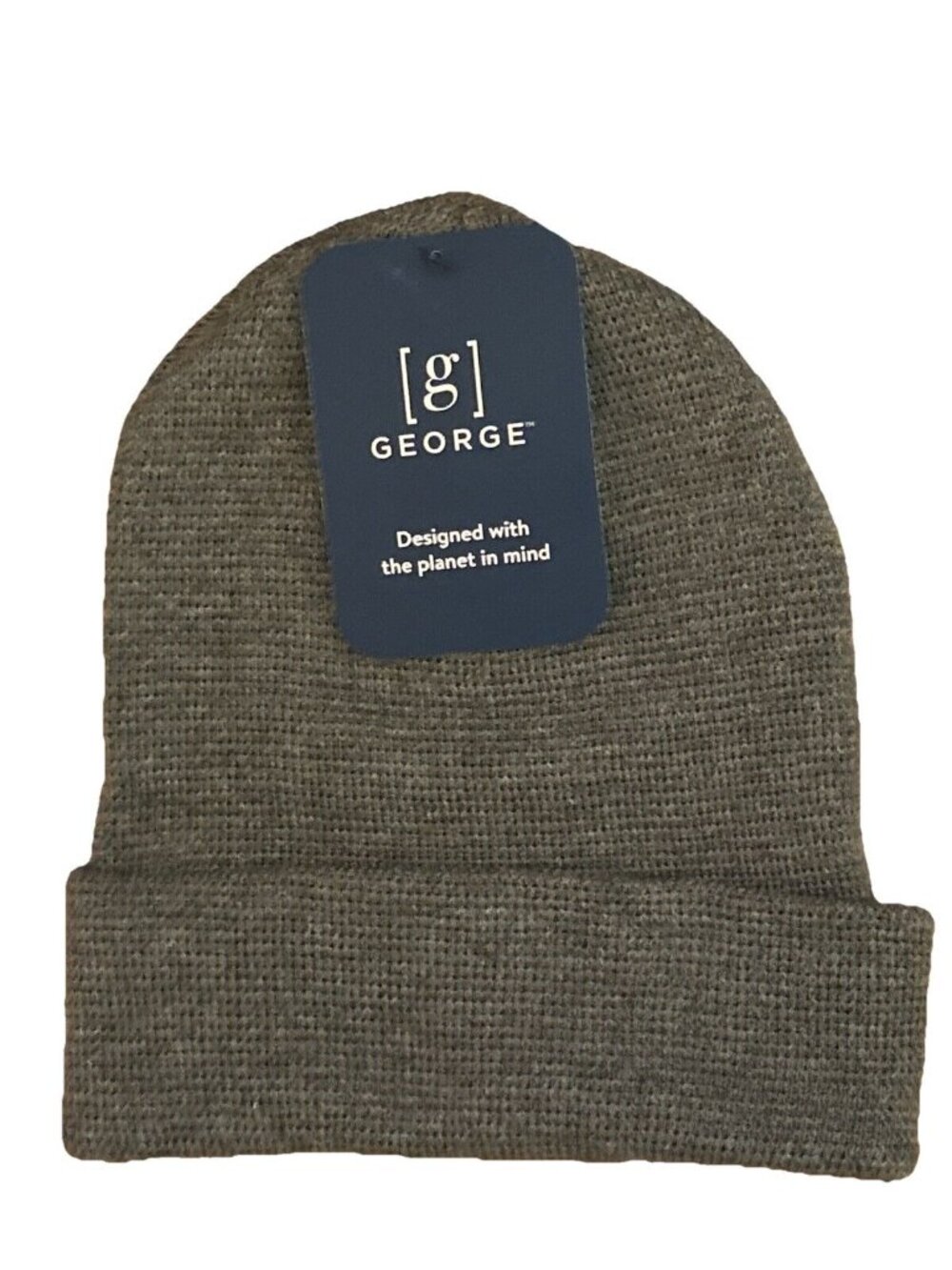 George Adult Charcoal Grey Heather OPP Knit Beanie Cuff Hat One Size NEW w/ Tags